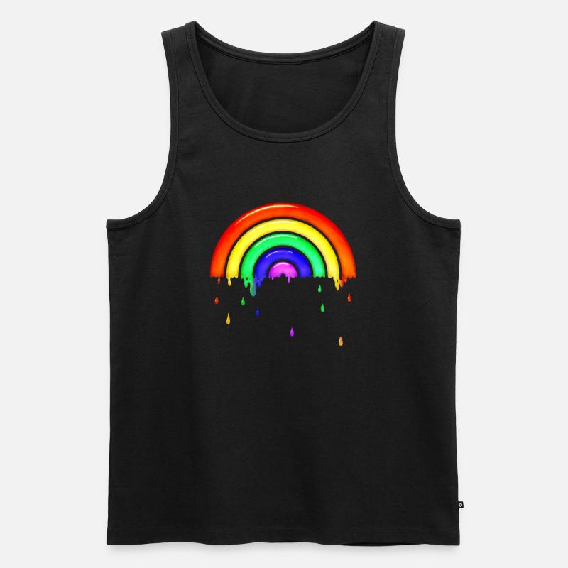 Gläserner retro Regenbogen - Männer Premium Bio Tank Top - Schwarz