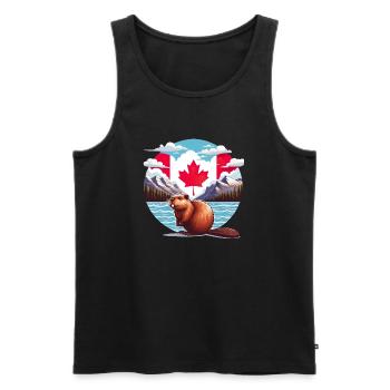 Canada Bieber 6 - Men's Premium Organic Tank Top - black - Front - AI Model Male 178 light (178cm)