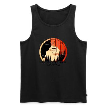 Adventure Living - Männer Premium Bio Tank Top - Schwarz - Vorne - AI Model Male 178 light (178cm)