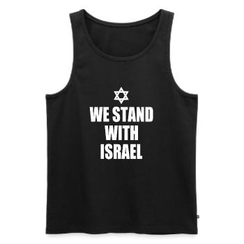 We stand with israel - Débardeur bio Premium Homme - noir - Devant - AI Model Male 178 light (178cm)