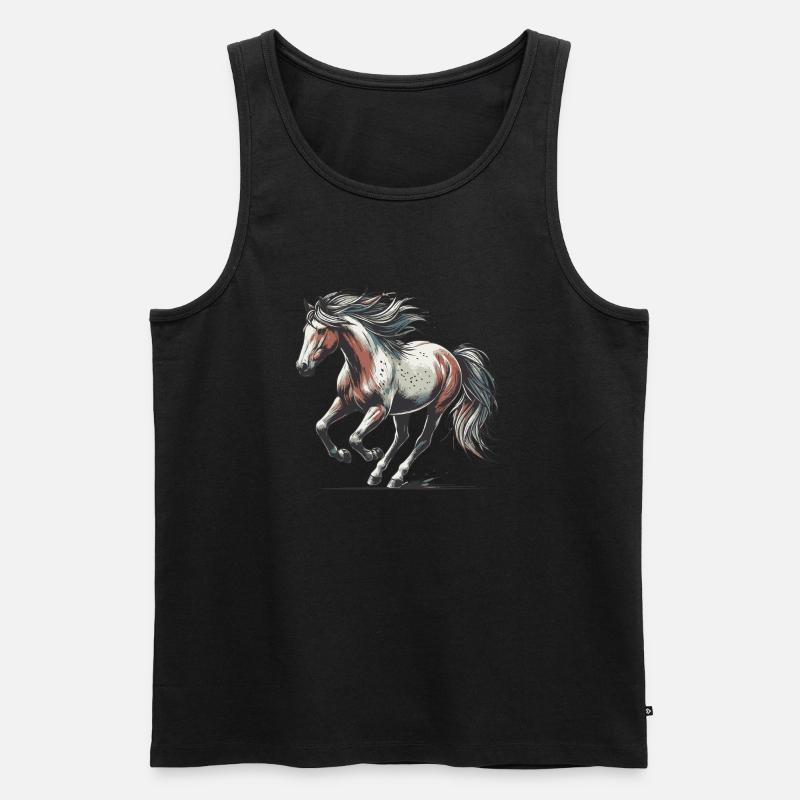 Pferd - Männer Premium Bio Tank Top - Schwarz