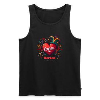 Konfetti im Herzen Karneval Fasching Kostümersatz - Männer Premium Bio Tank Top - Schwarz - Vorne - AI Model Male 178 light (178cm)
