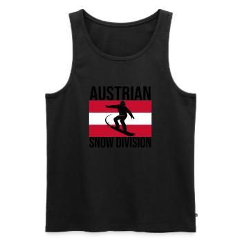 Austrian Snow Division Snowboard Tee - Männer Premium Bio Tank Top - Schwarz - Vorne - AI Model Male 178 light (178cm)