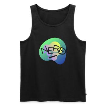NERD - Männer Premium Bio Tank Top - Schwarz - Vorne - Michal (187cm)