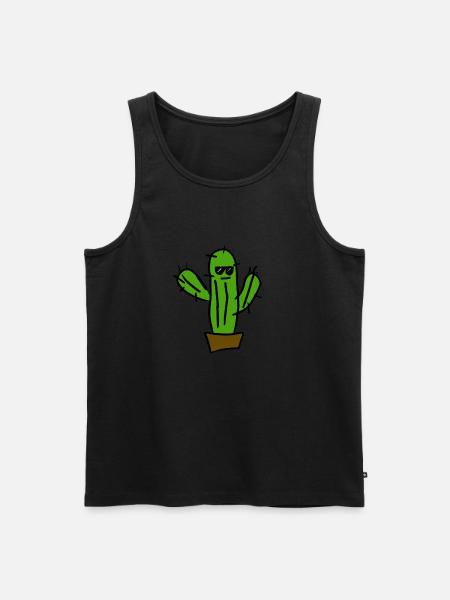 Cooler Kaktus - Männer Premium Bio Tank Top - Schwarz