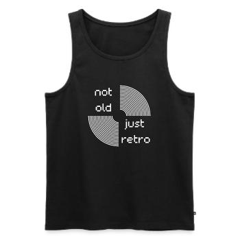 Not old just retro - Men's Premium Organic Tank Top - black - Front - Michal (187cm)