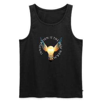 Innovation is the new normal (World Creativity Day) - Men's Premium Organic Tank Top - black - Front - AI Model Male 178 light (178cm)