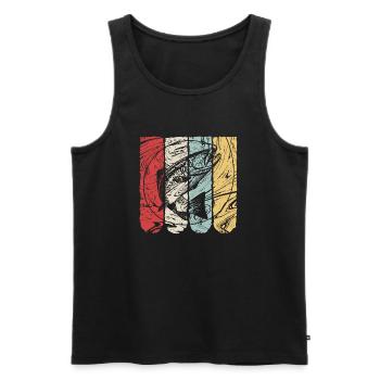 Fishing Fish on the Hook Retro Vintage Gift - Men's Premium Organic Tank Top - black - Front - Michal (187cm)