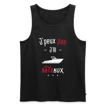 J'peux pas j'ai bâteau - Débardeur bio Premium Homme - noir - Devant - Michal (187cm)