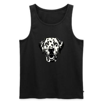 Hundegesicht Dalmatiner - Männer Premium Bio Tank Top - Schwarz - Vorne - Michal (187cm)