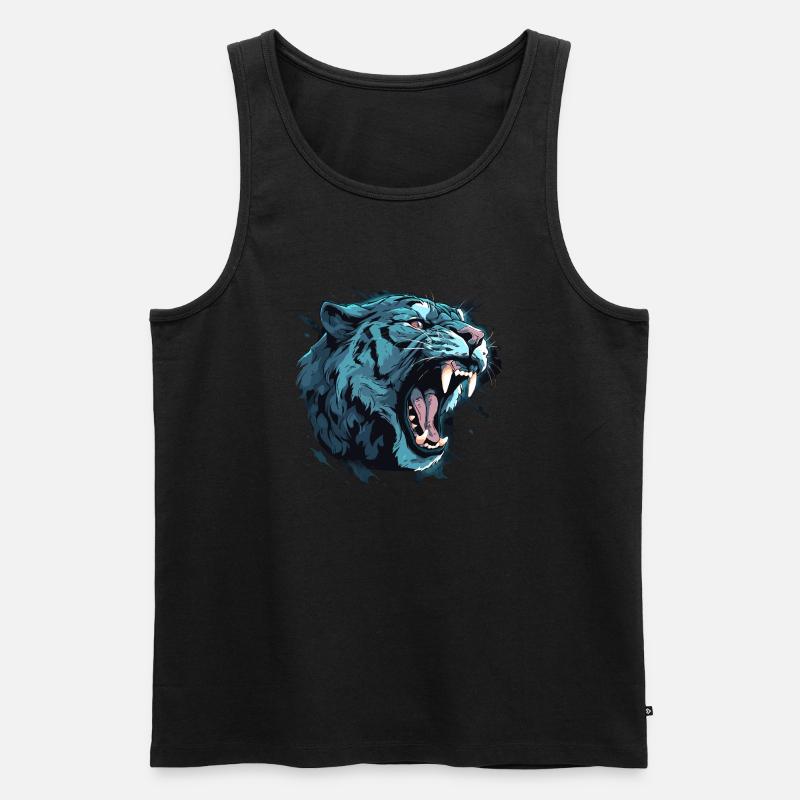 Säbelzahntiger - Sabertooth v2 - Männer Premium Bio Tank Top - Schwarz
