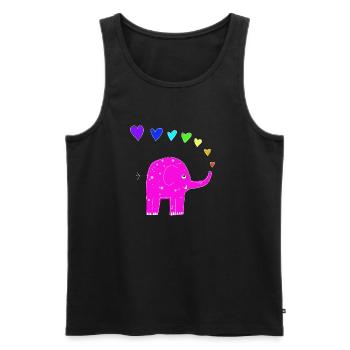 Rainbow Elephant - Men's Premium Organic Tank Top - black - Front - AI Model Male 178 light (178cm)