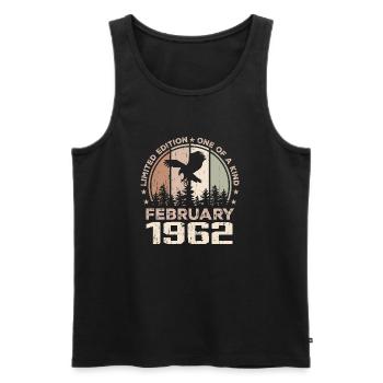 Incomparable since February 1962, 62nd Anniversary - Men's Premium Organic Tank Top - black - Front - Michal (187cm)