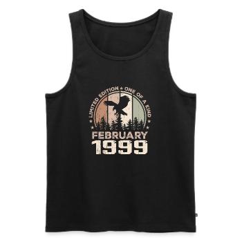 Incomparable since February 1999, 25th Anniversary - Men's Premium Organic Tank Top - black - Front - Michal (187cm)