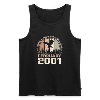 Incomparable since February 2001, 23rd Anniversary - Men's Premium Organic Tank Top - black - Front - Michal (187cm)
