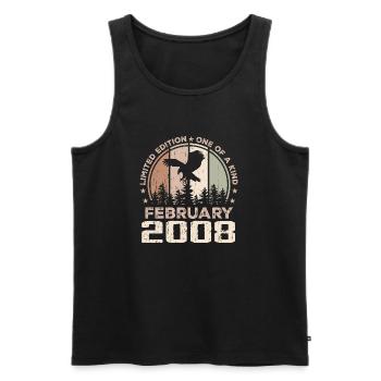 Incomparable since February 2008, 16th Anniversary - Men's Premium Organic Tank Top - black - Front - AI Model Male 178 light (178cm)