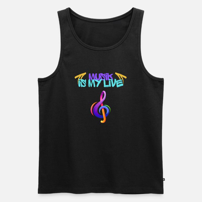Musik - Männer Premium Bio Tank Top - Schwarz