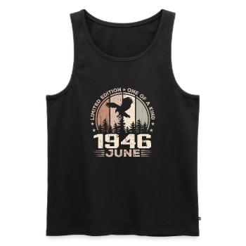 Incomparable since June 1946, 78th Anniversary - Men's Premium Organic Tank Top - black - Front - Michal (187cm)