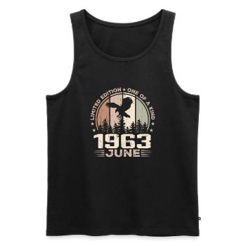 Unerreicht seit Juni 1963, 61. Jahrestag - Männer Premium Bio Tank Top - Schwarz - Vorne - Michal (187cm)