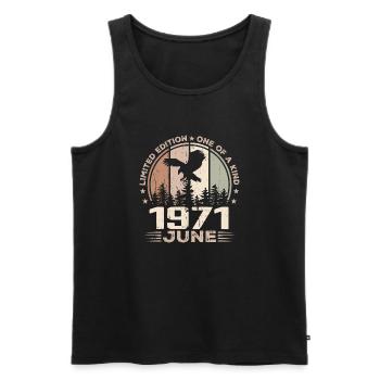 Unvergleichlich seit Juni 1971, 53. Jubiläum - Männer Premium Bio Tank Top - Schwarz - Vorne - Michal (187cm)