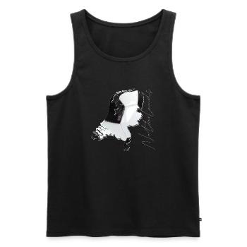 Netherlands | real football | Map EN - Men's Premium Organic Tank Top - black - Front - Michal (187cm)