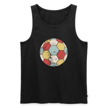 Handball Rétro Ballon de Handball Cadeau Vintage - Débardeur bio Premium Homme - noir - Devant - AI Model Male 178 light (178cm)