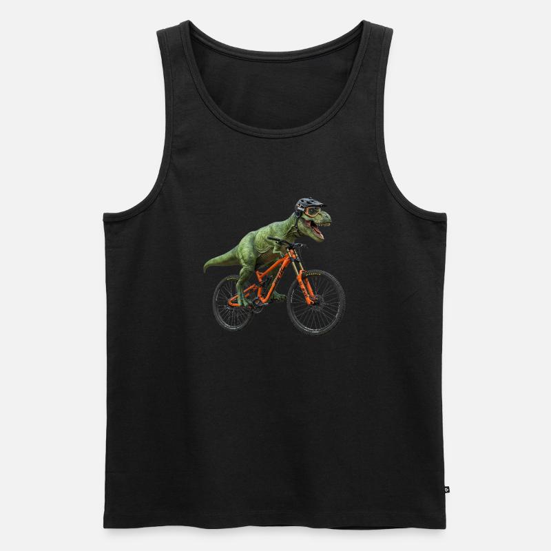 Bikosaurus Rex - Männer Premium Bio Tank Top - Schwarz