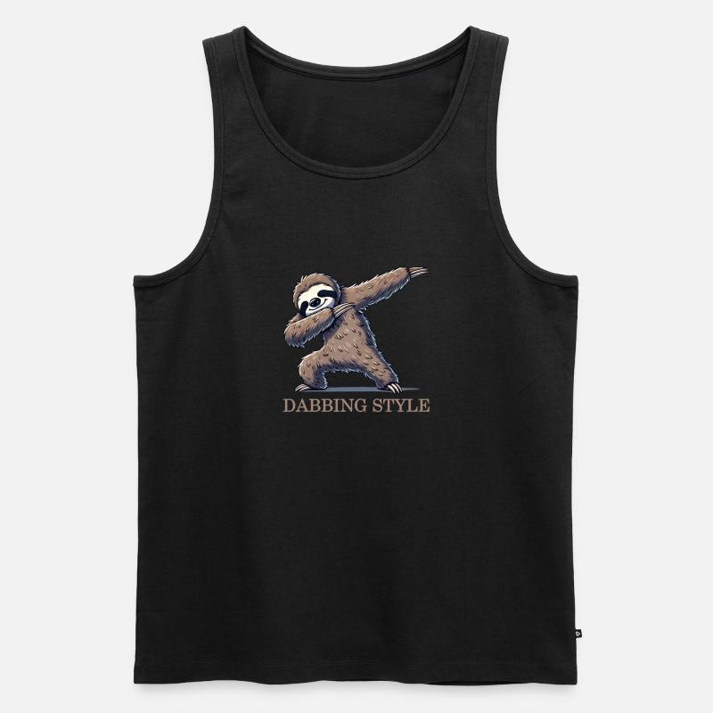 faultier dabbing - Männer Premium Bio Tank Top - Schwarz