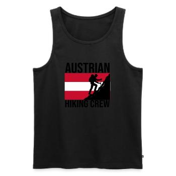 Austrian Hiking Crew Wander-Shirt - Männer Premium Bio Tank Top - Schwarz - Vorne - AI Model Male 178 light (178cm)