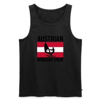 Chemise ras du cou autrichien Windsurf - Débardeur bio Premium Homme - noir - Devant - AI Model Male 178 light (178cm)