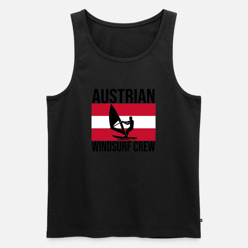 Austrian Windsurf Crew Shirt - Männer Premium Bio Tank Top - Schwarz