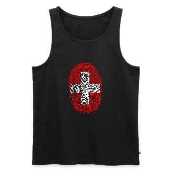 Schweiz Fingerabdruck DNA Flagge - Männer Premium Bio Tank Top - Schwarz - Vorne - Michal (187cm)