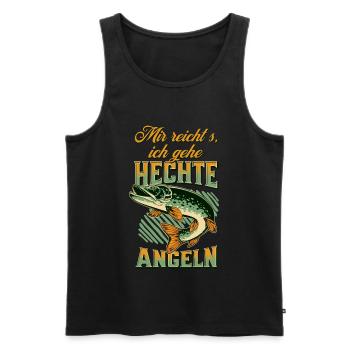 Hecht Angler - Mir reichts ich gehe Hechte angeln - Männer Premium Bio Tank Top - Schwarz - Vorne - Michal (187cm)