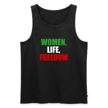 women life freedom Iran revolution - Men's Premium Organic Tank Top - black - Front - AI Model Male 178 light (178cm)