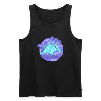 Cute Handpan Turtle - Männer Premium Bio Tank Top - Schwarz - Vorne - Michal (187cm)