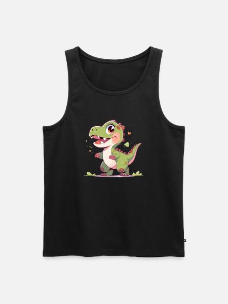Mignon petit T-Rex - Débardeur bio Premium Homme - noir