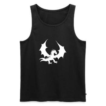 Dragon blanc froid - Débardeur bio Premium Homme - noir - Devant - AI Model Male 178 light (178cm)