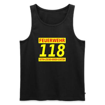 Feuerwehr 118 Schweiz - Männer Premium Bio Tank Top - Schwarz - Vorne - Michal (187cm)