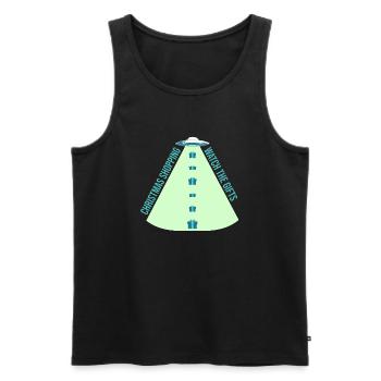 Cadeaux de Noël Alien Vaisseau spatial Faisceau OVNI - Débardeur bio Premium Homme - noir - Devant - Michal (187cm)