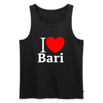 i love Bari - Men's Premium Organic Tank Top - black - Front - AI Model Male 178 light (178cm)