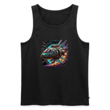 Spaceship - Männer Premium Bio Tank Top - Schwarz - Vorne - AI Model Male 178 light (178cm)