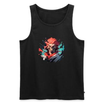 Pirat - Männer Premium Bio Tank Top - Schwarz - Vorne - Michal (187cm)