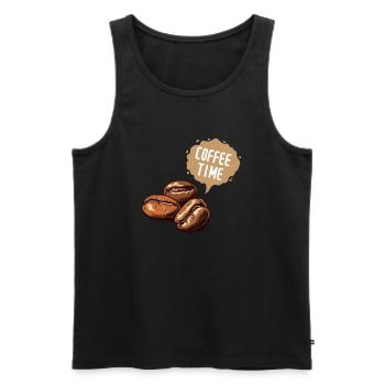 Coffee Time, Kaffee, Time for a Coffee - Männer Premium Bio Tank Top - Schwarz - Vorne - Michal (187cm)