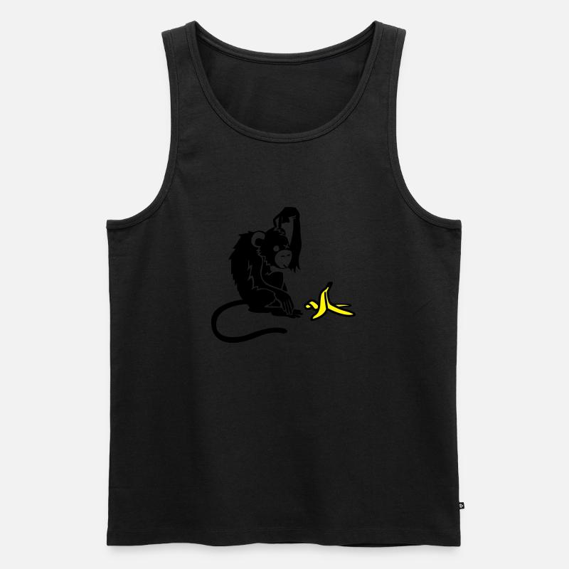 Affe - Männer Premium Bio Tank Top - Schwarz