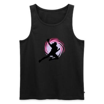 Wirbel Handballerin - Männer Premium Bio Tank Top - Schwarz - Vorne - AI Model Male 178 light (178cm)