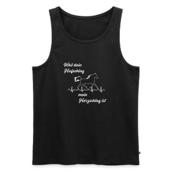 Weil dein Hufschlag mein Herzschlag ist - Geschenk - Männer Premium Bio Tank Top - Schwarz - Vorne - Michal (187cm)