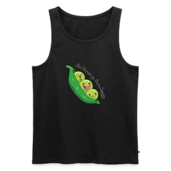 happy edamame beans - Männer Premium Bio Tank Top - Schwarz - Vorne - Michal (187cm)
