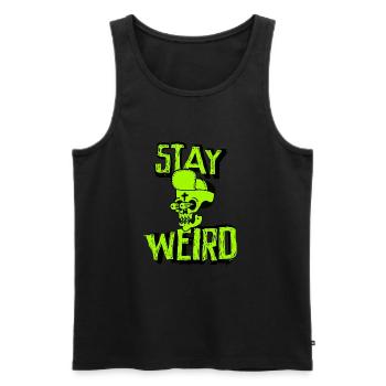 Stay Weird Crazy Gangster Skull Skull Freak - Men's Premium Organic Tank Top - black - Front - AI Model Male 178 light (178cm)