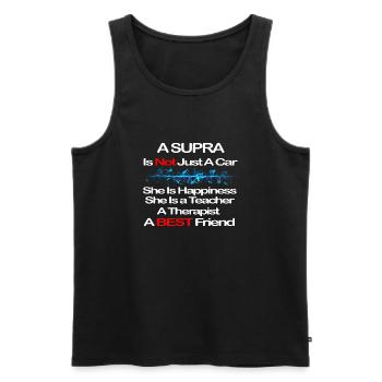 Supra T-shirt - Men's Premium Organic Tank Top - black - Front - AI Model Male 178 light (178cm)