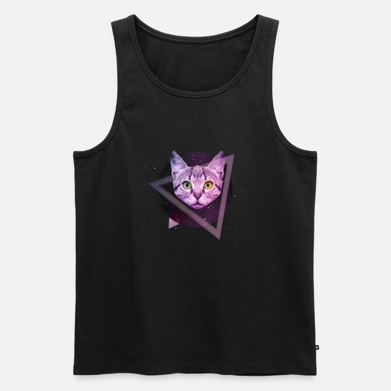Space Katze - Männer Premium Bio Tank Top - Schwarz